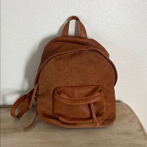 Shiraleah Brown Backpack with Suede Finish and Adjustable Straps
